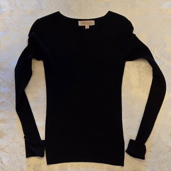 Philosophy Ribbed Black Sweater - Picture 1 of 11